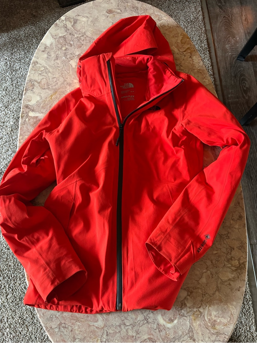 The North Face women’s S/P Bright Red Hooded Performance Jacket